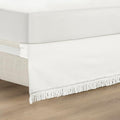 Lush Decor Boho Fringe 15-Inch Tailored Drop Easy Fit Bedskirt, Pure White by LushDecor