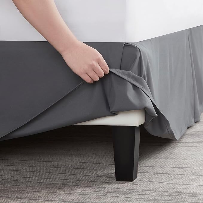 Nestl Dark Gray Full XL Bed Skirt - Image 5