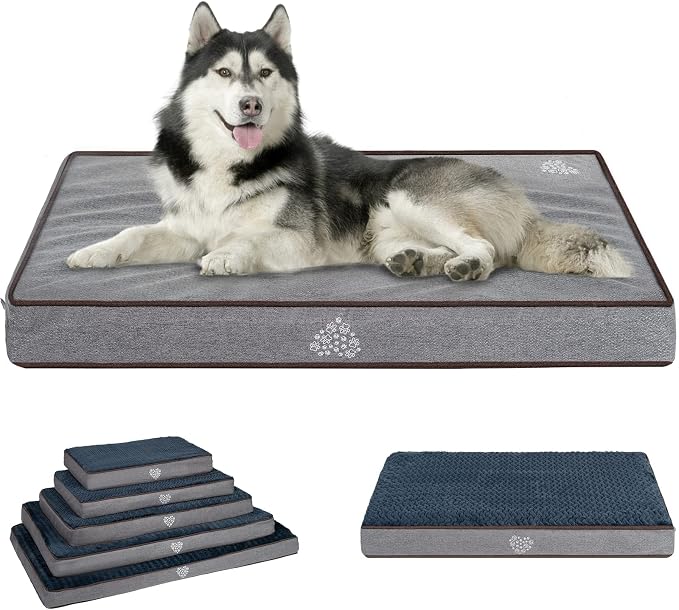 VANKEAN Dog Bed Soft Crate Pad Mat Reversible Warm& Cool, Washable Comfy Kennel by VANKEAN