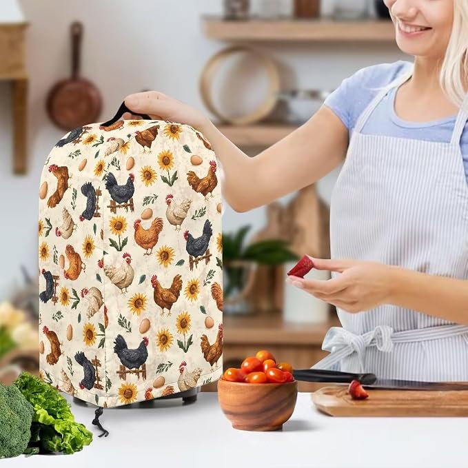 Cute Rooster Blender Dust Cover, Stand Mixer or Coffee Maker Appliance Covers - Image 3