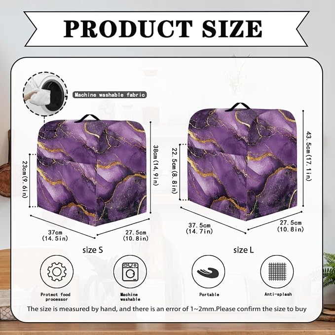 Stand Mixer Covers Protector Purple Marble Design Mixer Dust Covers Protector - Image 6