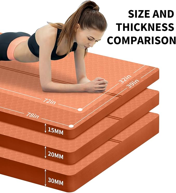 nuveti Large Exercise Mat - 15mm/20mm/30mm Thick Yoga Mat | Workout Mat - Image 4