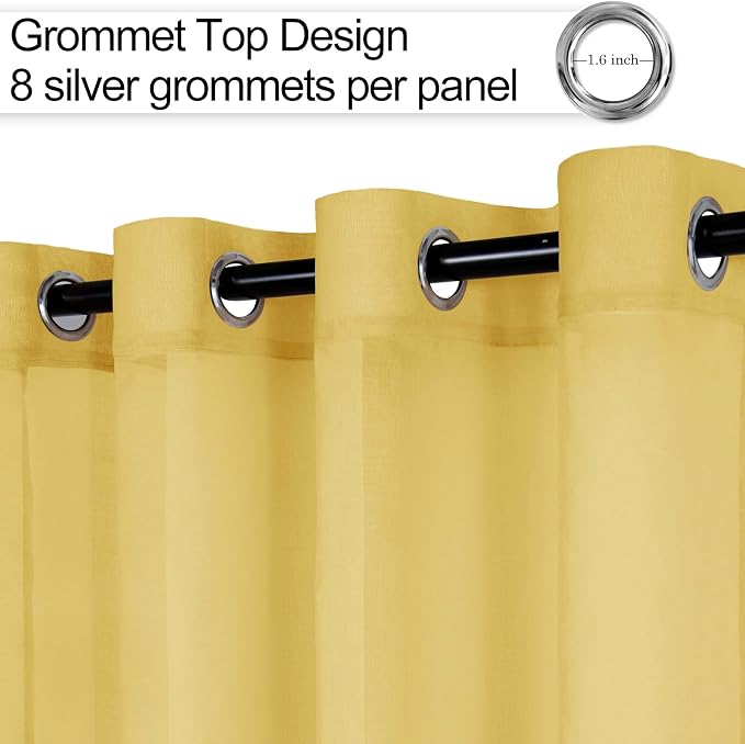 XWZO Sheer Curtains 84 Inches Length 2 Panels Set - Image 2