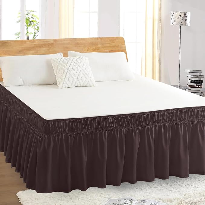 King Bed Skirt, Elastic Wrap Around Bed Skirt King Size, Bed Skirts - Image 5