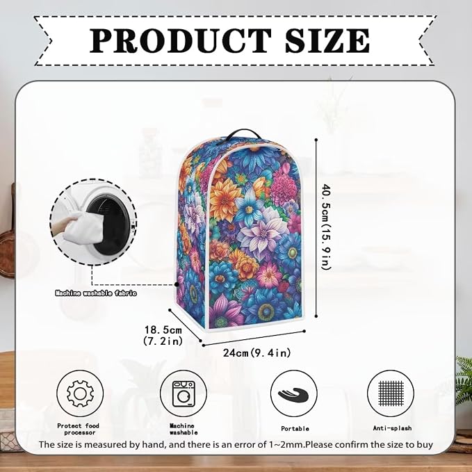 Bright Blossoms Kitchen Blender Cover Toaster Cover Boho Mandala Floral 2 Slice - Image 4