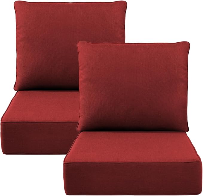 Luxury 6" Outdoor Cushions for Patio Furniture, Fade Resistant Couch Chair by Pugire