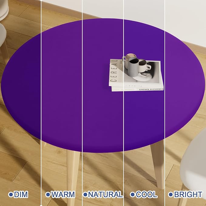 Round Spandex Tablecloth, Elastic Fitted Waterproof Tablecloths - Image 7
