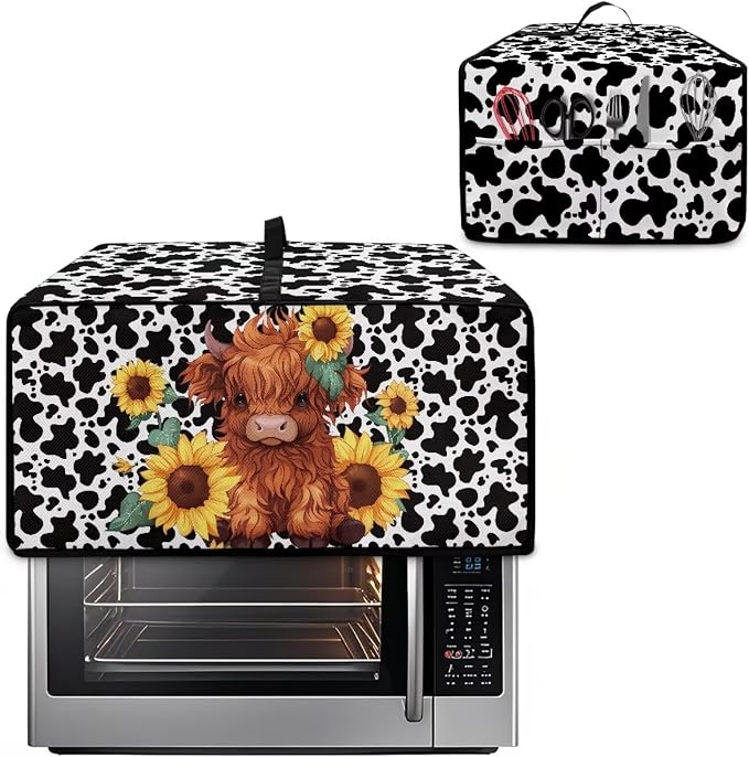 Microwave Oven Cover with Storage Pockets Waterproof Toaster Oven Dust Cover - Image 2