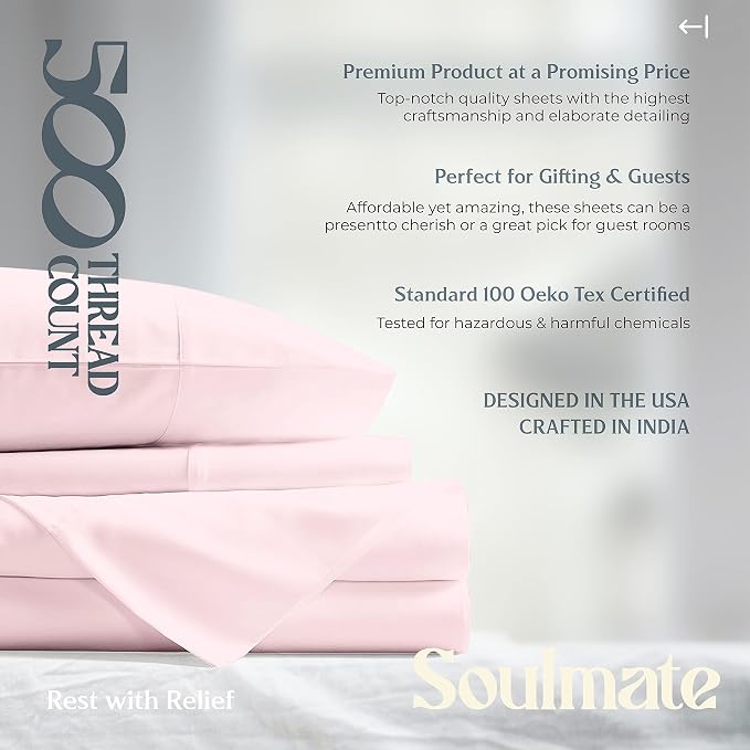 Mayfair Linen 500 Thread Count Twin XL Cotton Sheets - Image 7