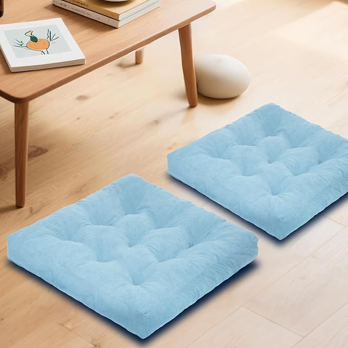 Meditation Floor Pillow Set of 2, Square Large Pillows Seating by Unknown