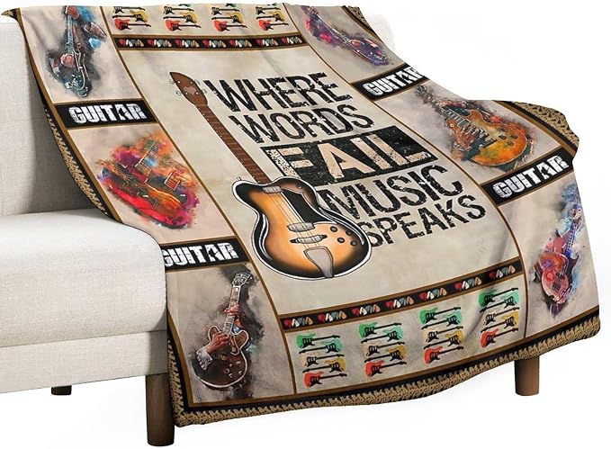 Guitar Blanket Guitar Gifts for Boys Men Music Throw Blanket for Kids Adults - Image 2