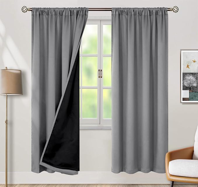 BGment 100% Blackout Curtains for Bedroom 72 Inch Length 2 Panels, Thermal by BGment