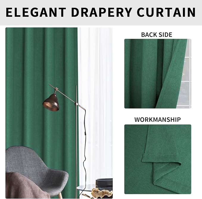 Easy-Going Linen Look Blackout Curtain Grommet Window Curtain Drapes - Image 5
