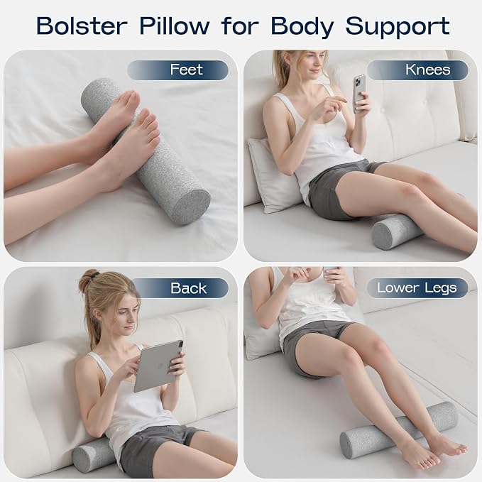 Neck Roll Pillow, Memory Foam Neck Support Pillows, Round Neck Pillows - Image 7