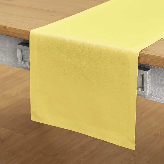 Solino Home Linen Sunshine Yellow Table Runner 60 Inches - Image 2