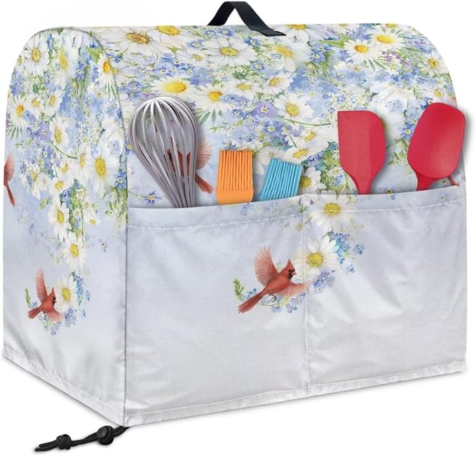 Cardinal Bird with Flower Mixer Dust Covers 4.5-5 Quart Stand Mixer Covers - Image 2