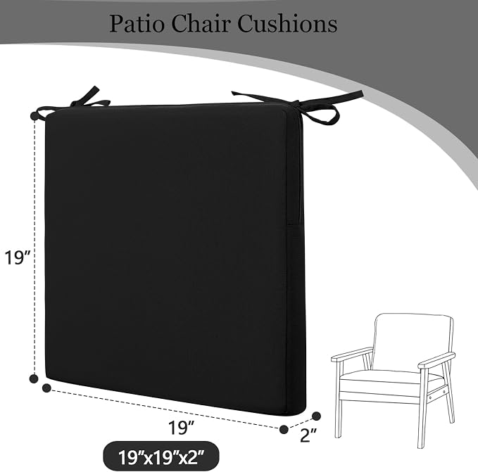 idee-home Outdoor Chair Cushions Set of 4, Dining Chair Pads - Image 7