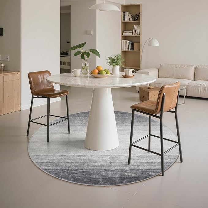 Wonnitar Modern Ombre Washable Round Area Rug 5ft, Non-Slip Large Circle - Image 7