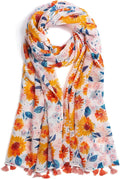 Scarf for Women Lightweight Soft Floral Leopard Printed Scarves Fall Winter by QIUTIMIY