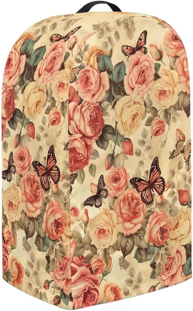 Retro Roses Butterflies Blender Cover Kitchen Coffee Maker Cover Dust - Image 4