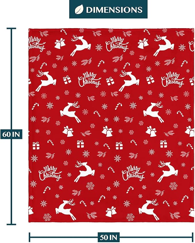 PAVILIA Christmas Throw Blanket | Holiday Christmas Reindeer Snowflakes Fleece - Image 4