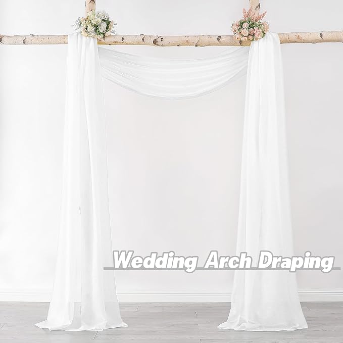 DONREN White Sheer Window Scarf Valance - Image 2