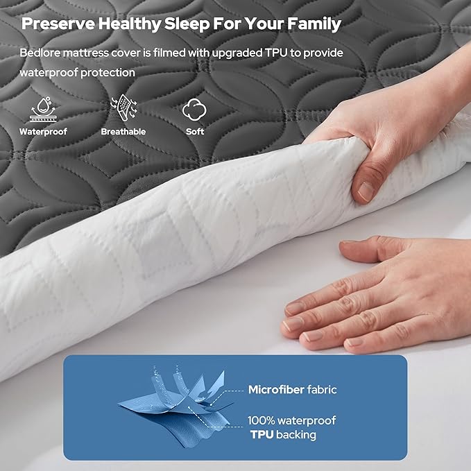 BEDLORE Waterproof Mattress Protector, California King Size Mattress Pad - Image 2