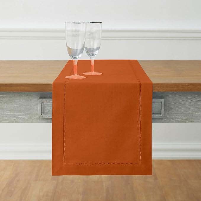 Solino Home Cotton Linen Cinnamon Table Runner 120 Inches Long by SolinoHome