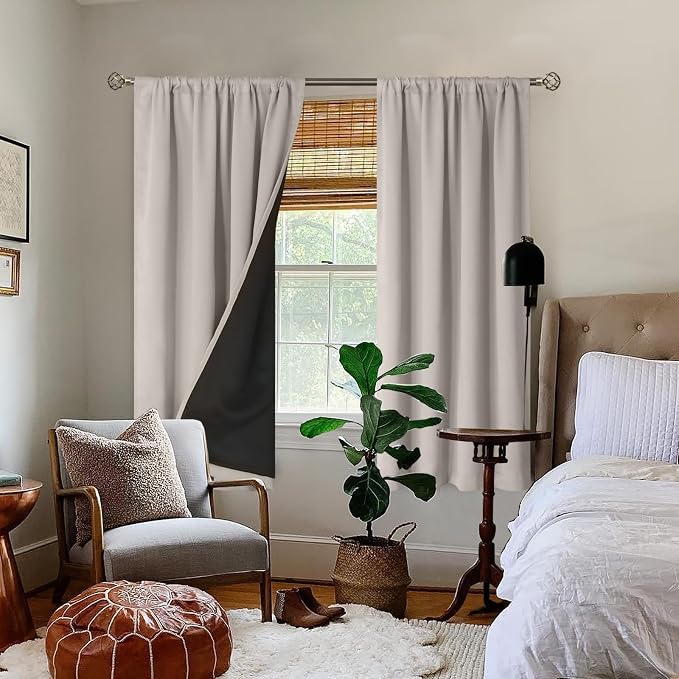 BGment Camel Blackout Curtains for Bedroom 63 Inch Length 2 Panels Set - Image 2