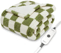 Sunbeam Printed Royal Sherpa Foot Pocket Heated Throw Electric Blanket by Sunbeam
