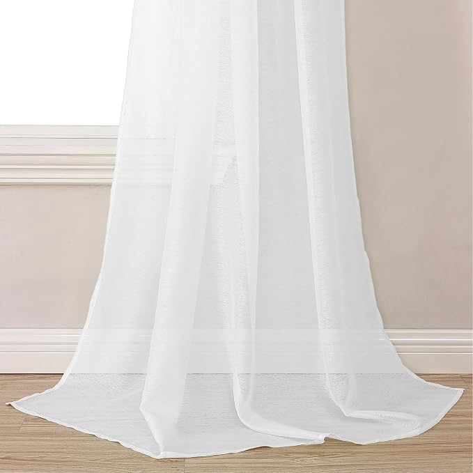 DONREN White Sheer Window Scarf Valance - Image 5