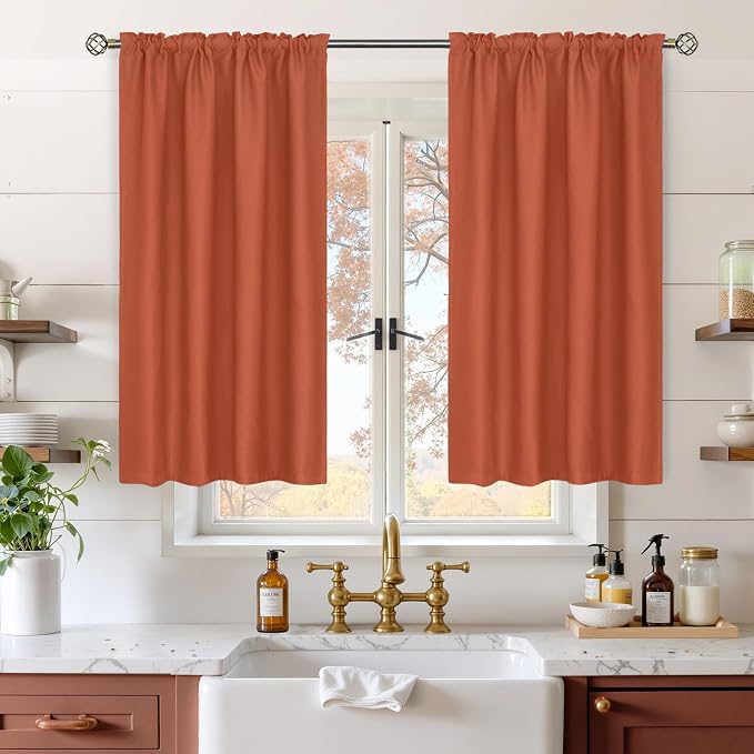 BGment Short Blackout Curtains for Bedroom Kitchen Window by BGment
