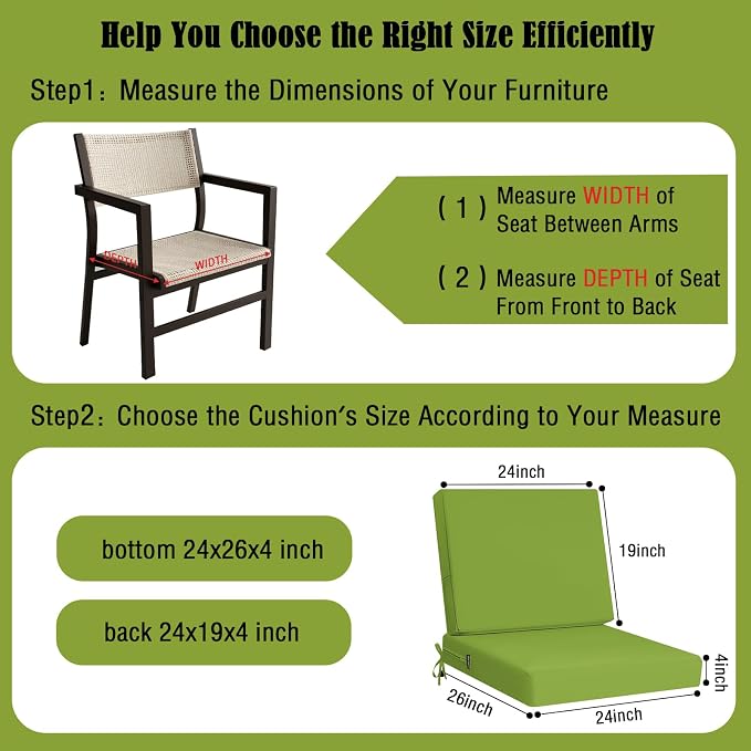 idee-home Outdoor Cushions for Patio Furniture, Outdoor Seat Cushion, - Image 6