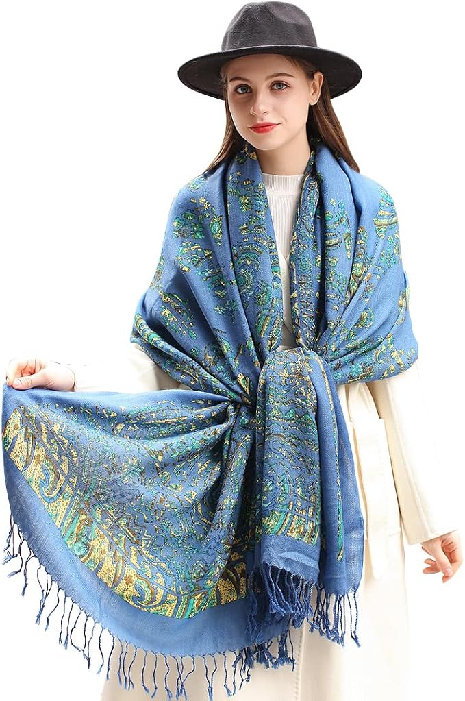 DANA XU 100% Merino Wool Pashmina Shawl by DANAXU