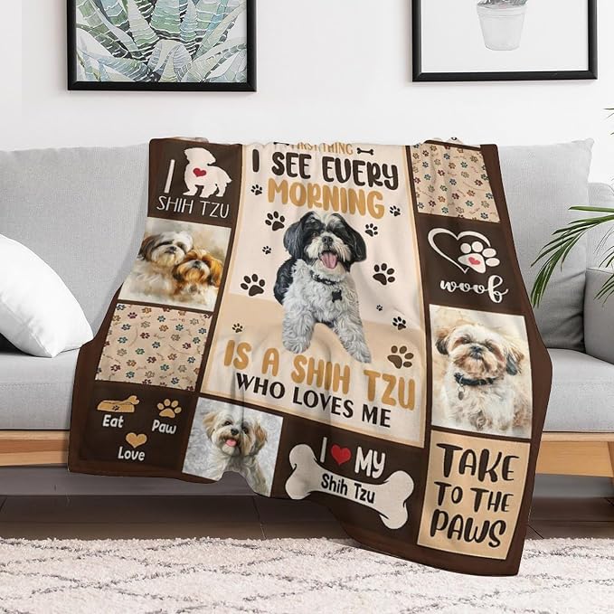 Shih Tzu Blanket Cute Dog Throw Blankets - Image 2