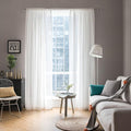 MIULEE White Sheer Curtains 90 inches Long Window Curtains 2 Panels Solid Color by MIULEE