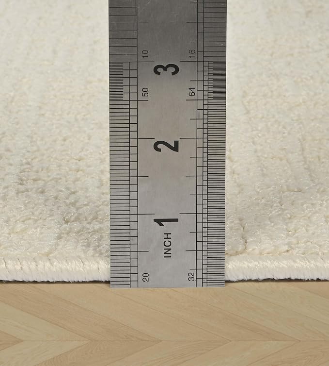 jxgzyy Beige Area Rug 5x7, 0.36'' Thick Low Pile Textured Rug, Modern Aesthetic - Image 4