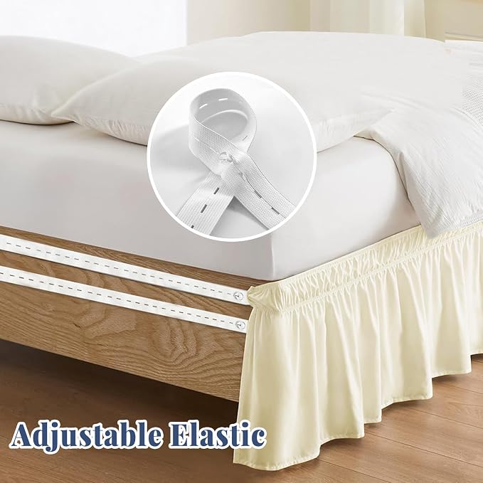 King Bed Skirt, Elastic Wrap Around Bed Skirt King Size, Bed Skirts - Image 4