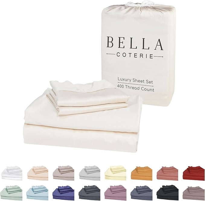 Bella Coterie Luxury Bamboo Viscose Twin Size Sheet Set | 100% Organically by BC