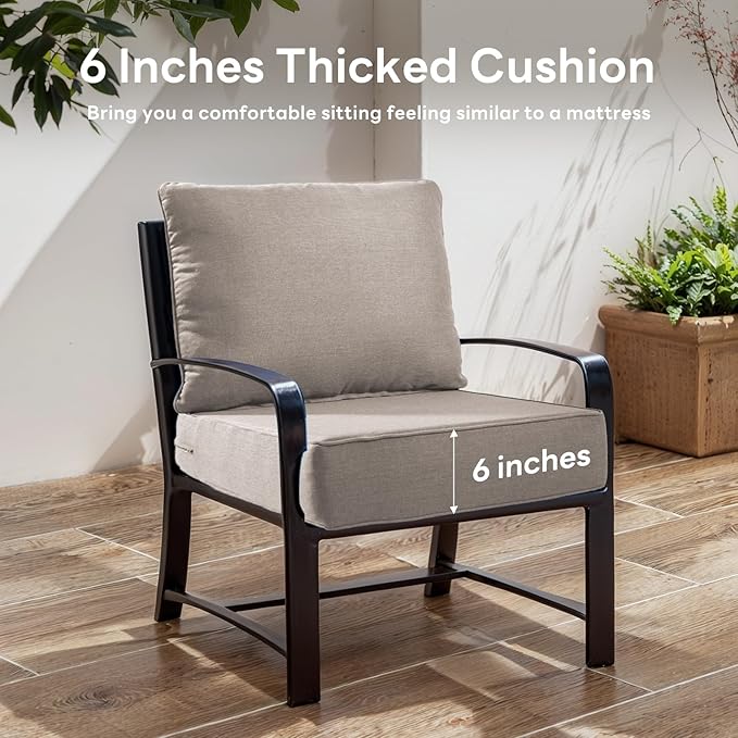 6" Thicker Outdoor Chair Cushion 3 Sets - Image 3