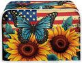 Sunflower Butterfly Print Toaster Cover 4 Slice American Flag Small Kitchen by Baxinh