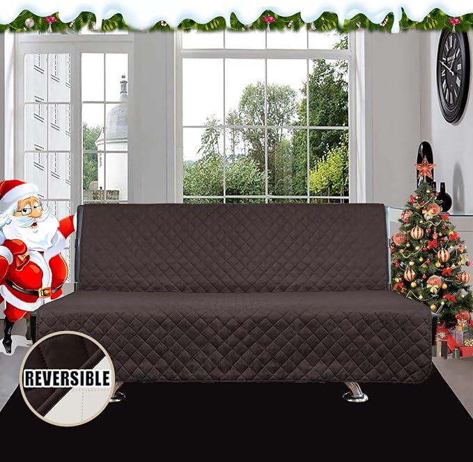 Easy-Going Futon Slipcover Reversible Sofa Cover Armless Couch Cover Water - Image 2