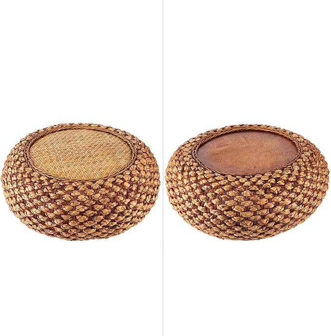 GLOGLOW Japanese Style Round Floor Cushion, Hand Woven Material - Image 9