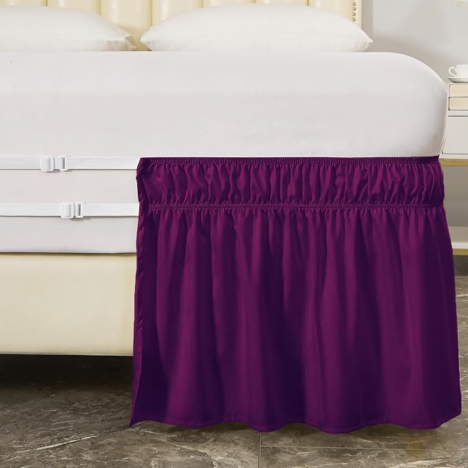 MEILA Full Bed Skirt, Wrap Around Ruffle Bed Skit - Image 6