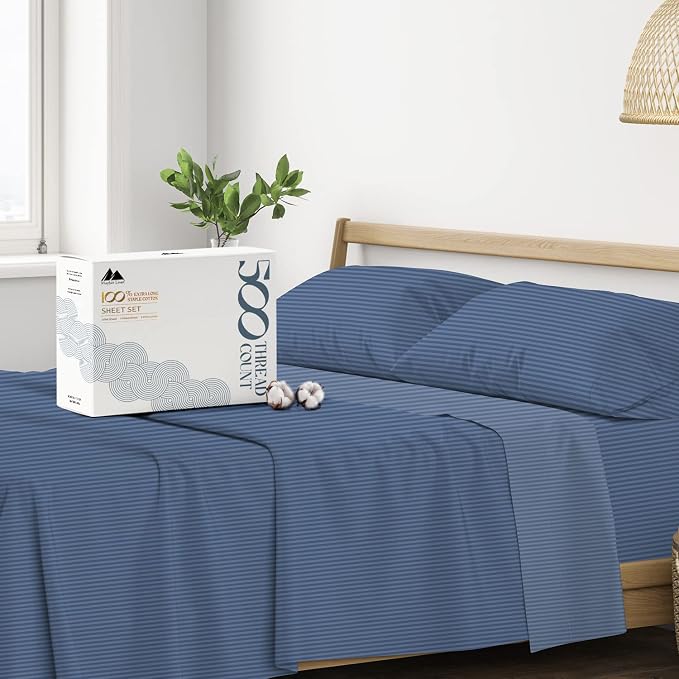 Mayfair Linen 100% Cotton Striped Sheets Full Size Bed Set by MayfairLinen
