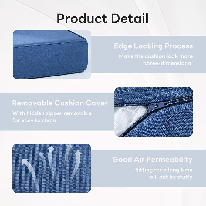 6" Thicker Outdoor Chair Cushion 2 Sets - Image 6