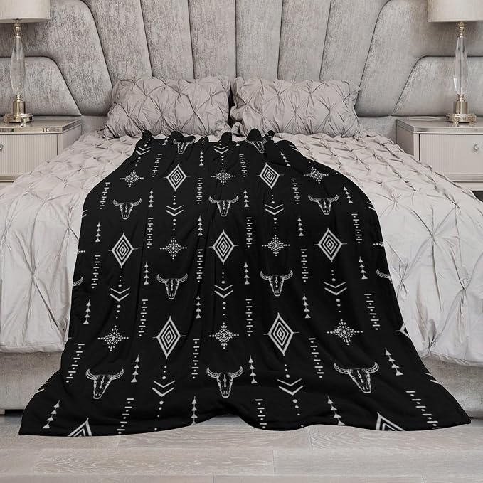 Southwest Blanket, Soft Native Tribal Vintage Abstract Ethnic Pattern Blanket - Image 7