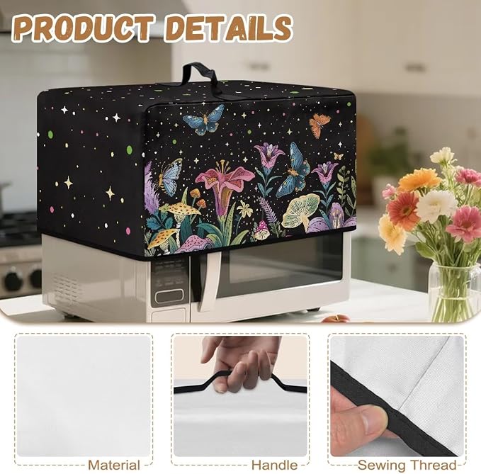 Microwave Oven Cover, Butterfly Heat-Resistant Polyester Machine Protector - Image 7