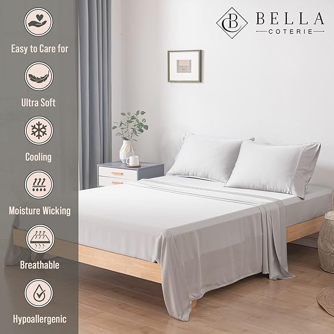Bella Coterie Luxury Bamboo Viscose King Size Sheet Set | 100% Organically - Image 2