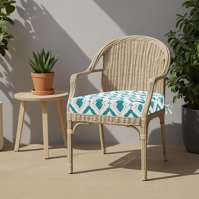 idee-home Outdoor Chair Cushions Set of 2, Thick 17" x 17" x 3" Outdoor Seat - Image 5